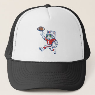 Funny Cat Football Player Trucker Hat