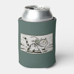 Funny Cat Frog Meme Medieval Vintage  Can Cooler
