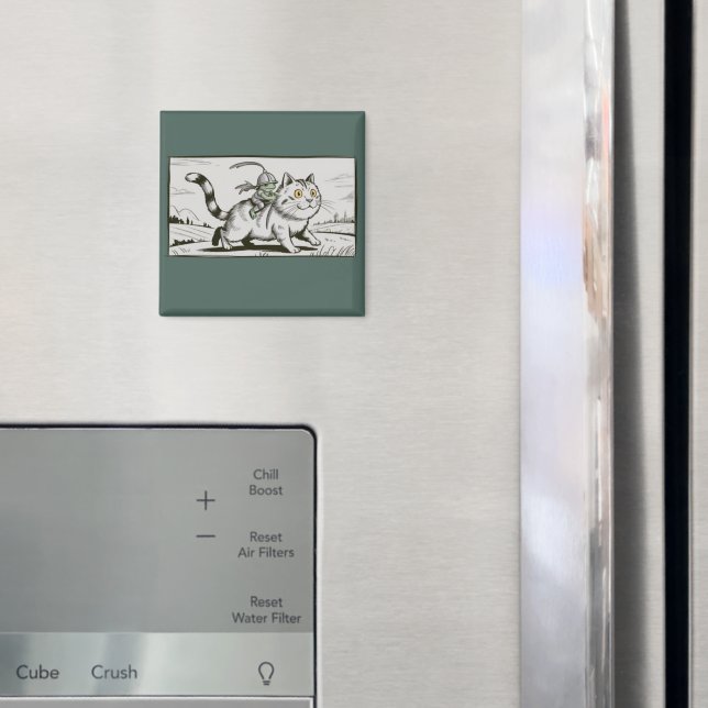 Funny Cat Frog Meme Medieval Vintage  Magnet (In Situ (Fridge))