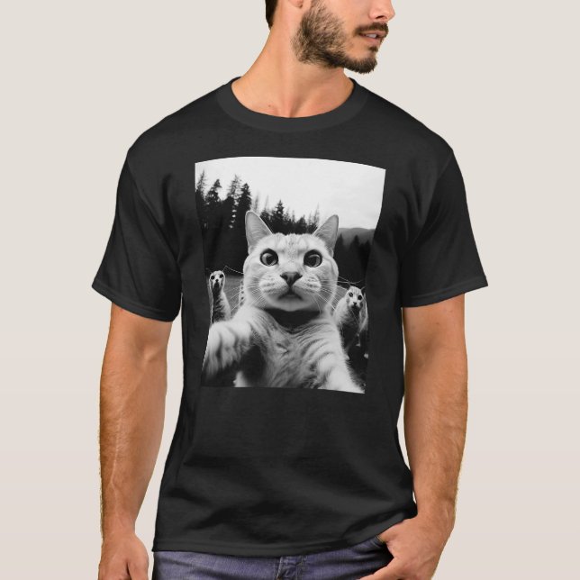 Funny Cat Funny Cat Selfie Cat Owner Fun T-Shirt (Front)