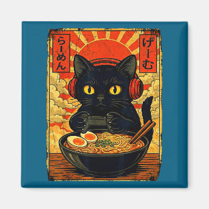 Funny Cat Gamer Men Anime Kawaii Gaming Headset Ca Magnet