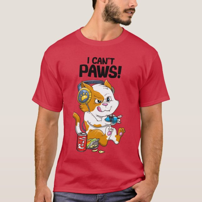 Funny Cat Gaming Boys Gamer Video Games friend T-Shirt (Front)