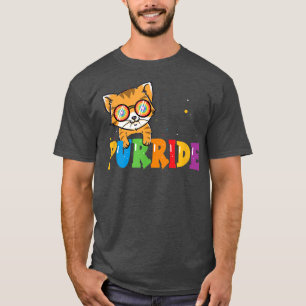 Funny Cat Gay Pride Rainbow Sunglasses LGBTQ T-Shirt