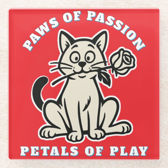 funny cat glass coaster (Front)