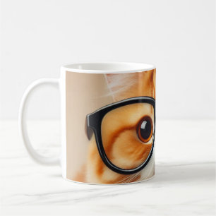 Funny cat glasses coffee mug