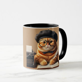 Funny cat glasses mug