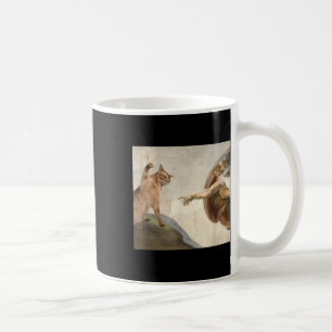 Funny Cat God Creation Of Adam Meme Jesus  Coffee Mug
