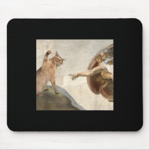Funny Cat God Creation Of Adam Meme Jesus Mouse Mat