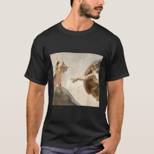 Funny Cat God Creation Of Adam Meme Jesus  T-Shirt