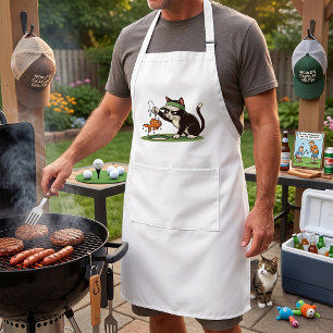 Funny Cat Golfer Fishing Water Hazard Standard Apron