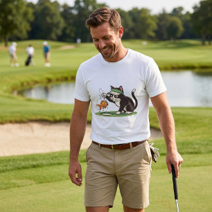 Funny Cat Golfer Fishing Water Hazard T-Shirt