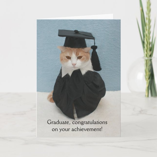 Funny Cat Graduation Card (Front)