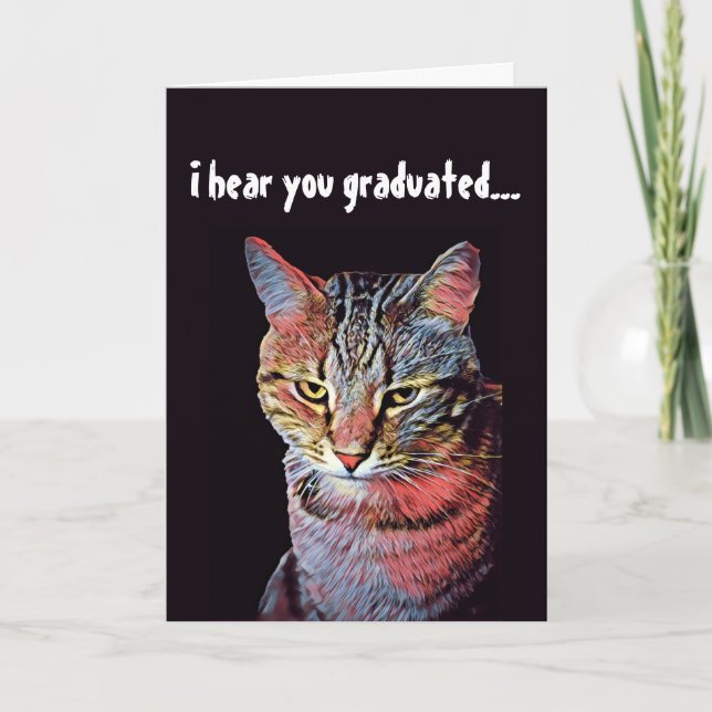 Funny Cat Graduation Card (Front)