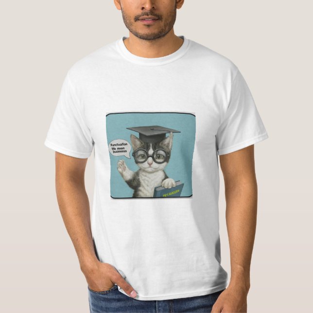 Funny cat grammar police  T-Shirt (Front)