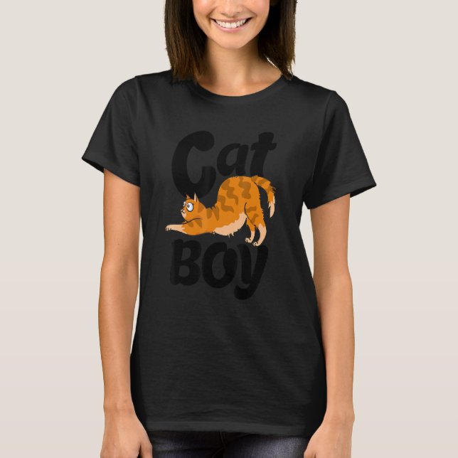 Funny Cat  Graphic For Boys And Men Cat Owner T-Shirt (Front)