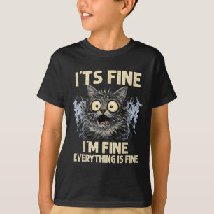 Funny cat graphic men women kids weird crazy meme T-Shirt