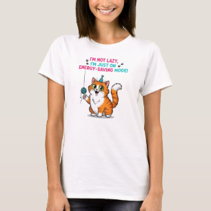 Funny Cat Graphic with Quirky Text T-Shirt