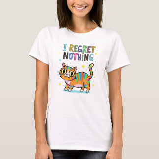 Funny Cat Graphic with Quirky Text T-Shirt