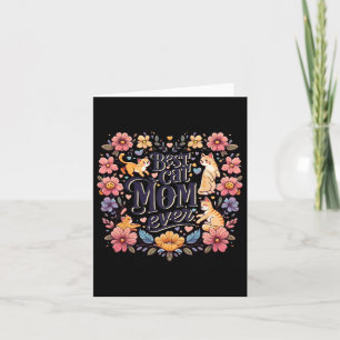 Funny Cat Graphic Women Mother Cat Kitten Best Cat Card
