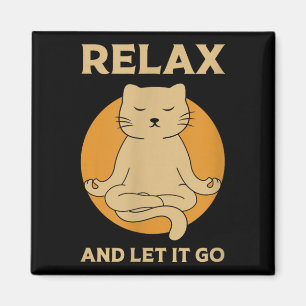 Funny Cat Graphic Yoga Zen Meditation  Magnet