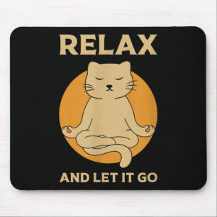 Funny Cat Graphic Yoga Zen Meditation Mouse Mat