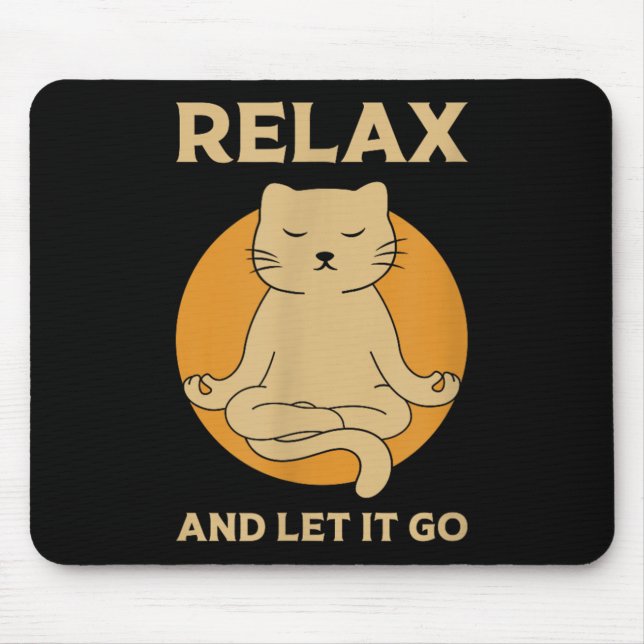 Funny Cat Graphic Yoga Zen Meditation  Mouse Mat (Front)