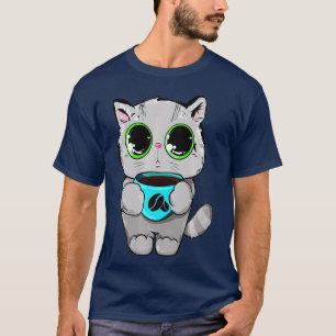 Funny Cat Green Eyes Drink Cup Coffee Mug Birthday T-Shirt