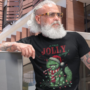 Funny Cat Grumpy Christmas Holiday T-Shirt