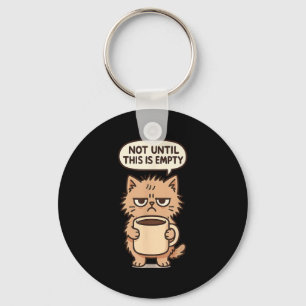 Funny Cat Grumpy Coffee Lover Not Morning Person S Key Ring
