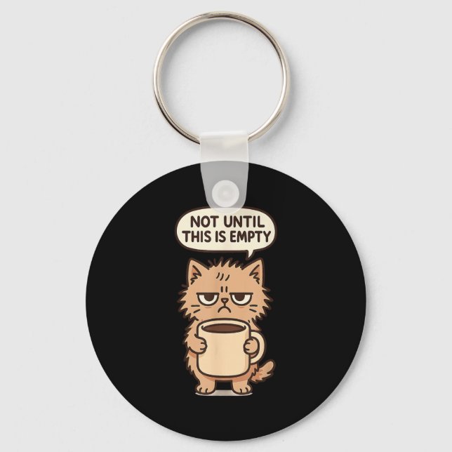 Funny Cat Grumpy Coffee Lover Not Morning Person S Key Ring (Front)