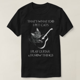 Funny Cat Guitarist Music Lover Design T-Shirt