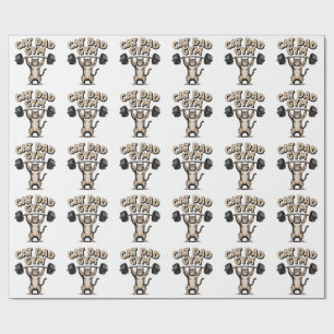 Funny Cat Gym for Dad Wrapping Paper