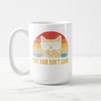 Funny Cat Hair Don't Care Card for Cat Lovers Coffee Mug