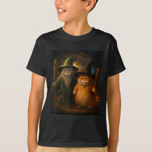 Funny Cat Halloween Cat Meme Wizard Cat Weird Cute T-Shirt