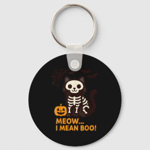 Funny Cat Halloween Costume Meow I Mean Boo Men Wo Key Ring
