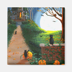 Funny Cat Halloween Creationarts Magnet
