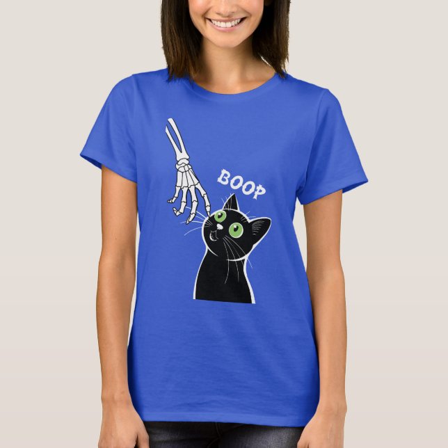 Funny Cat Halloween Gift Spooky Cat Lover T-Shirt (Front)