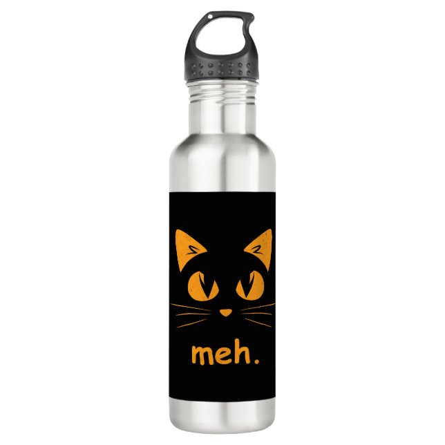 Funny Cat Halloween Shirt For Men Women 710 Ml Water Bottle (Front)