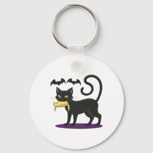 Funny Cat Halloween Voting Election 2024 Usa  Key Ring