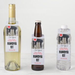 Funny Cat Hangover Groom Party Bottle Hanger