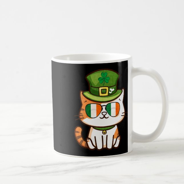 Funny Cat Happy St Patricks Day  Coffee Mug (Right)