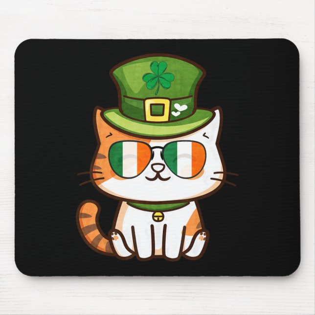 Funny Cat Happy St Patricks Day  Mouse Mat (Front)