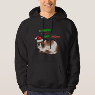 Funny Cat Have Yourself a Grumpy Little Christmas Hoodie