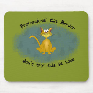 Funny Cat Herder Mousepad