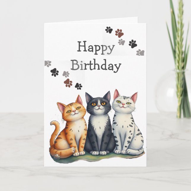 Funny Cat Herder Quote Cat Lover Birthday Thank You Card (Front)