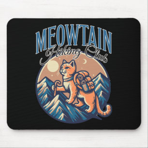 Funny Cat Hiking Social Club - Cute Outdoor Advent Mouse Mat