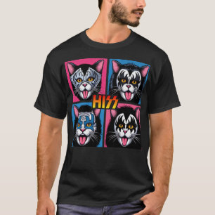 Funny Cat Hiss Rock and Roll For Cat Lover Cat Dad T-Shirt