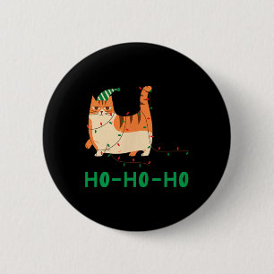 Funny Cat Ho-ho-ho Christmas Shirt 6 Cm Round Badge