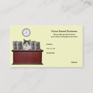 Funny Cat Home Based Business Business Card