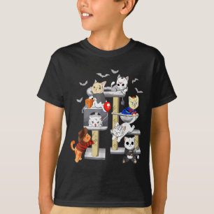 Funny Cat Horror Movies Cute Halloween Cat Lovers  T-Shirt